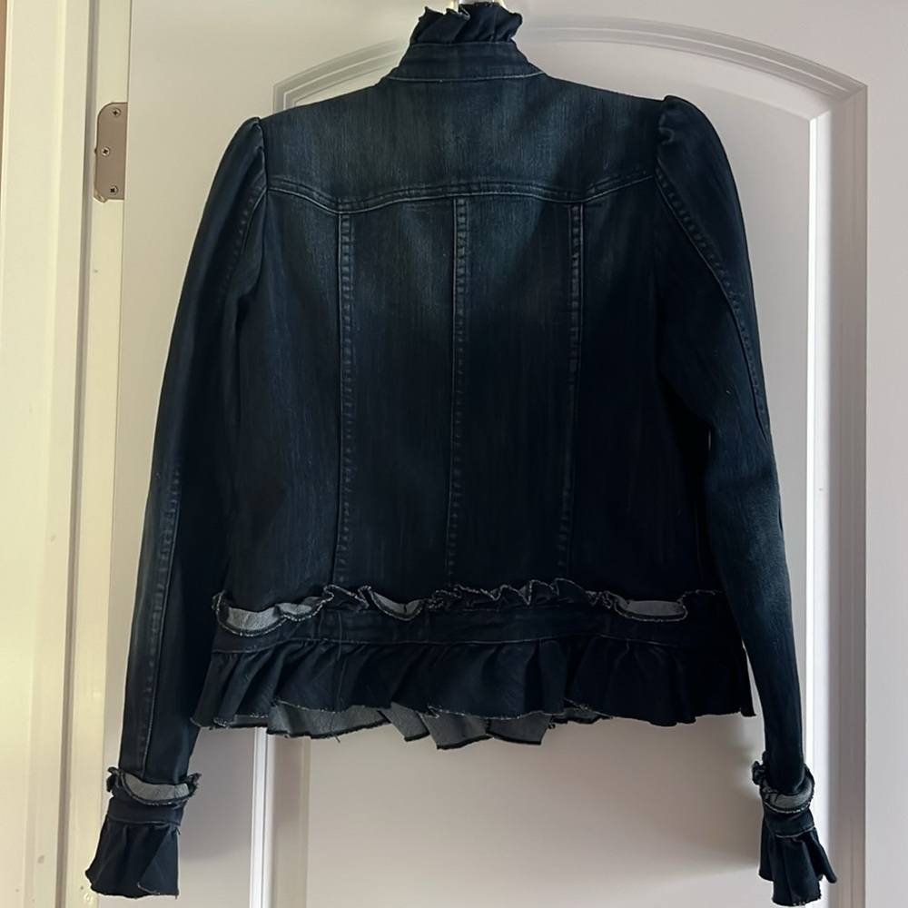 INC Denim Ruffle Jacket - Picture 4 of 5